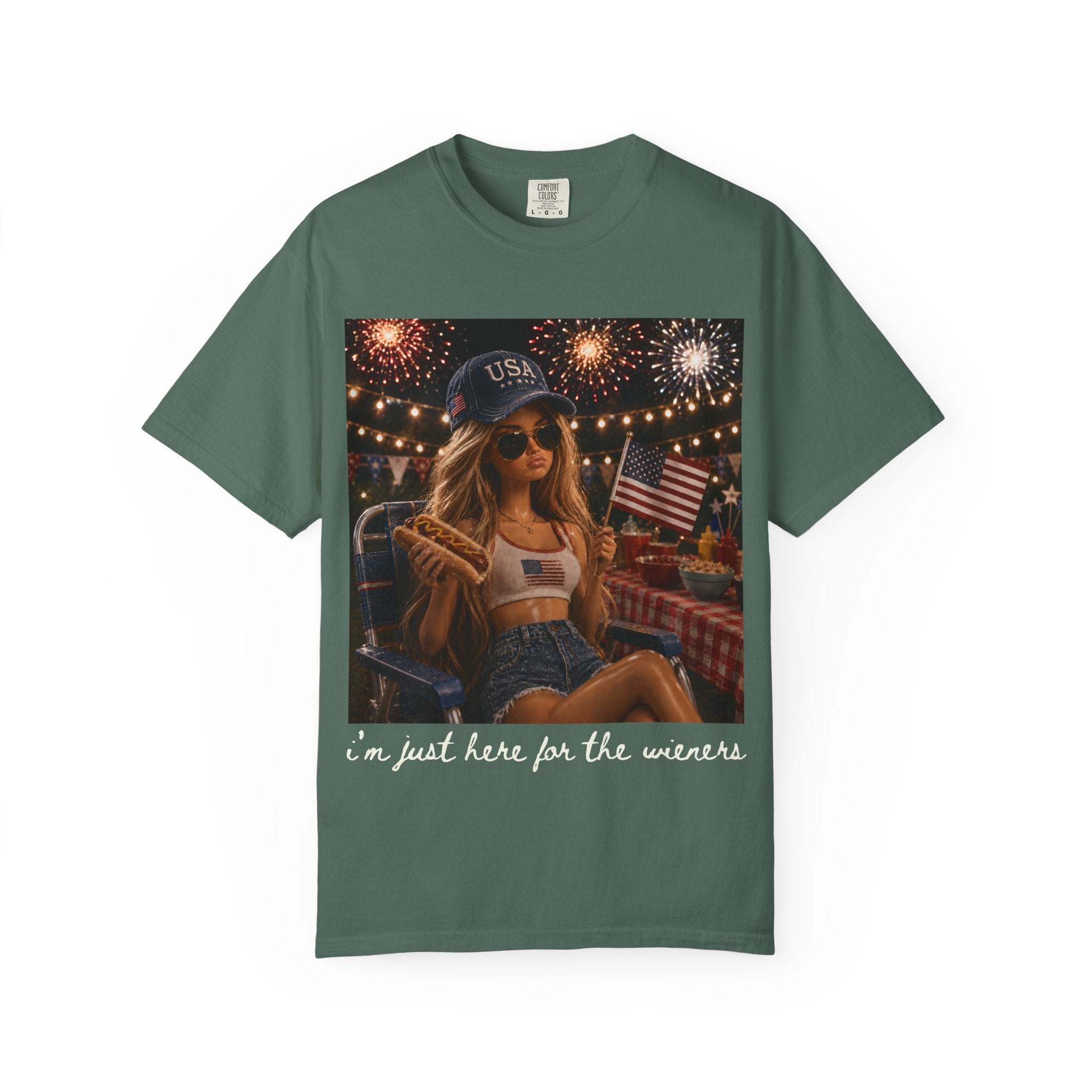 Fourth of July Graphic T-Shirt — "I'm Just Here for the Wieners"