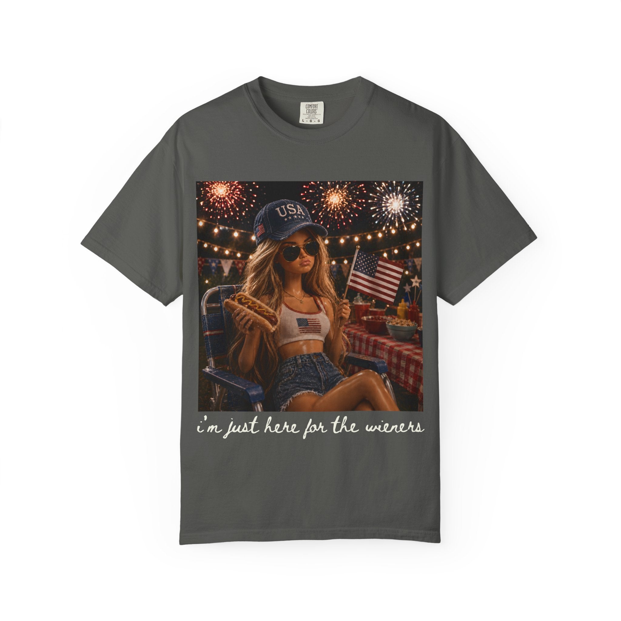 Fourth of July Graphic T-Shirt — "I'm Just Here for the Wieners"