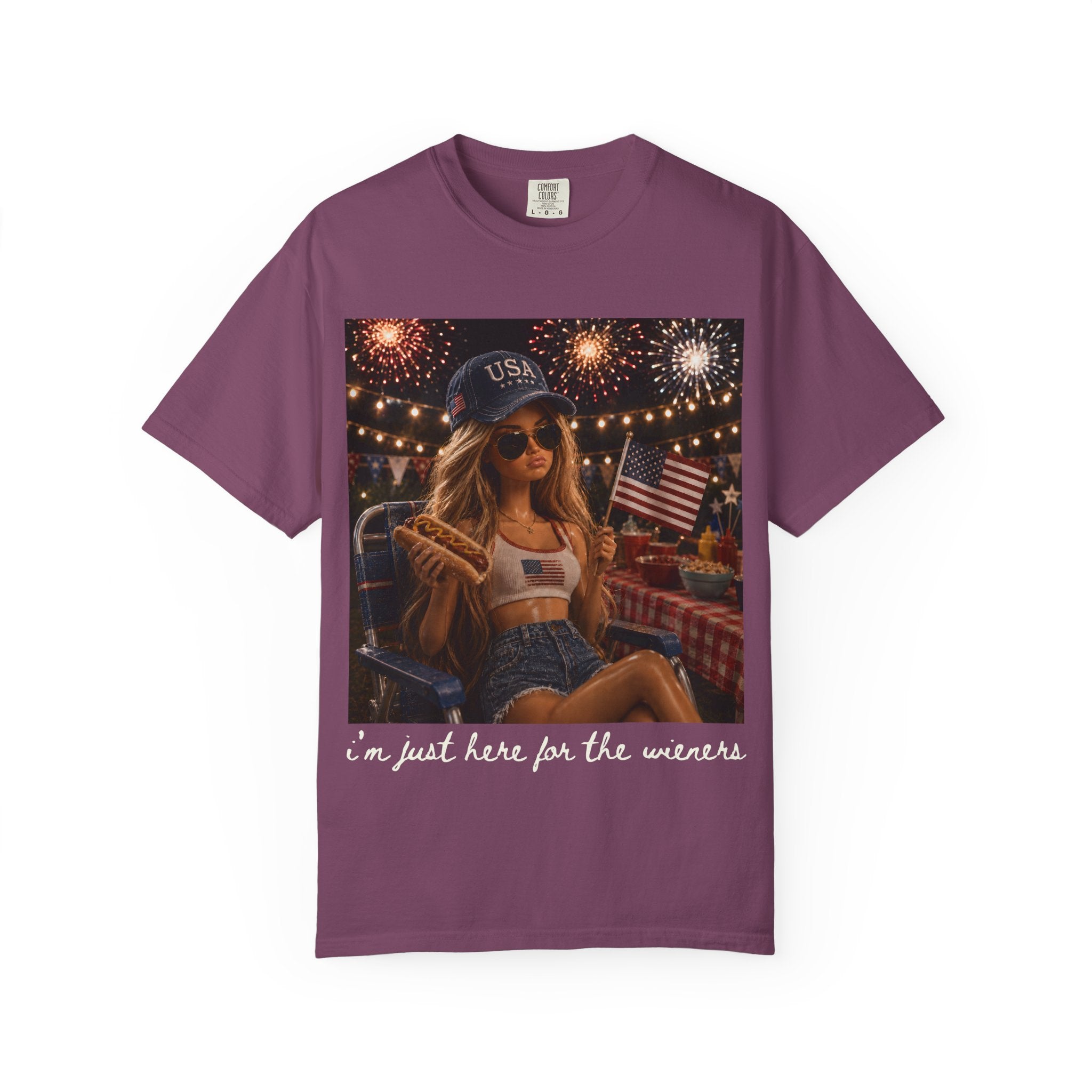 Fourth of July Graphic T-Shirt — "I'm Just Here for the Wieners"