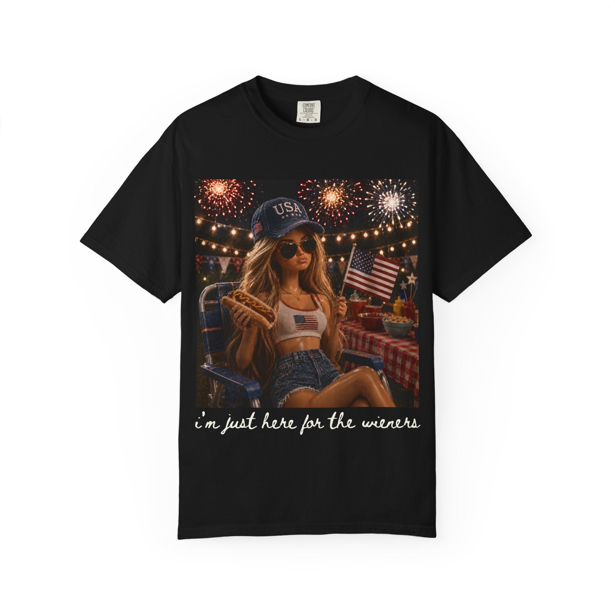 Fourth of July Graphic T-Shirt — "I'm Just Here for the Wieners"