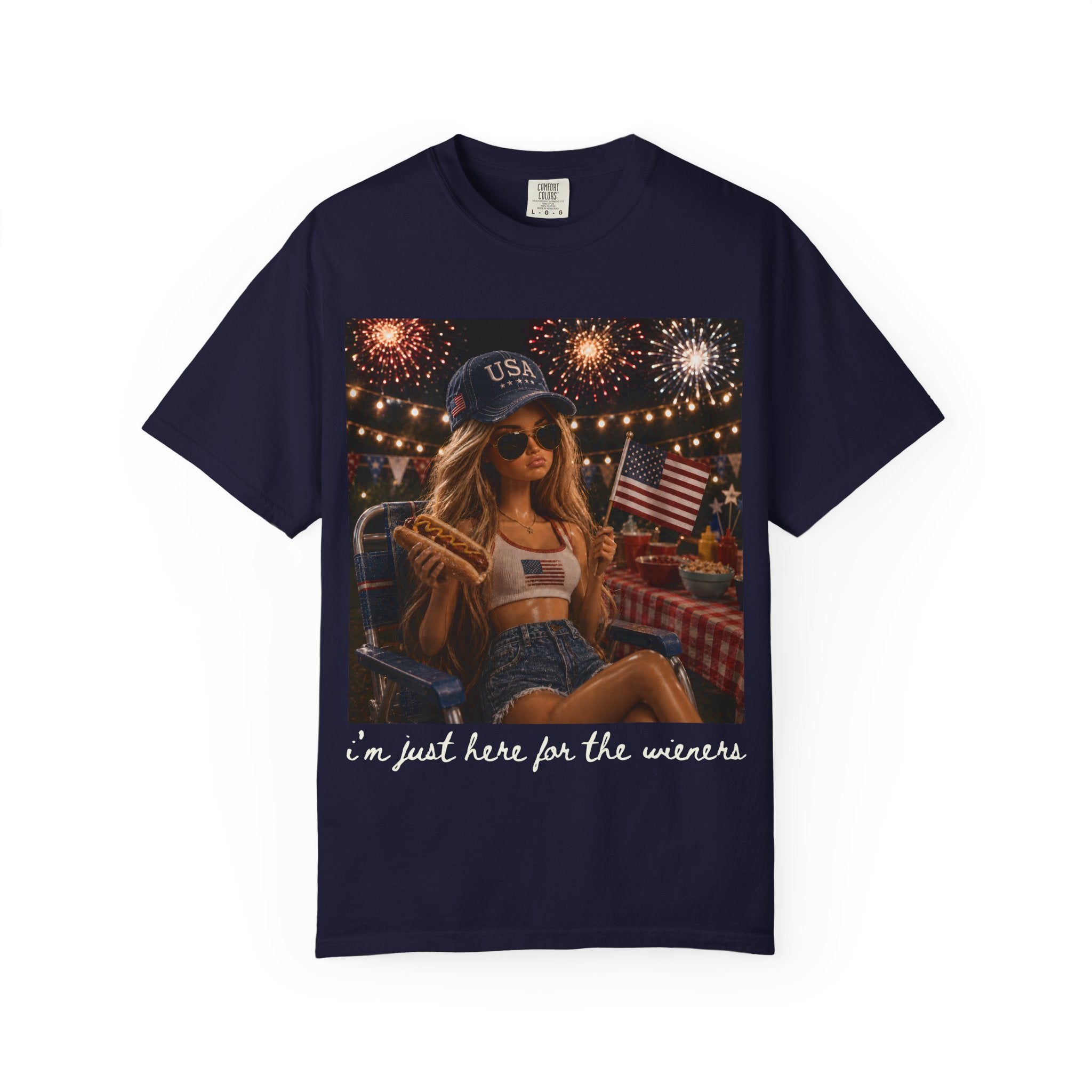 Fourth of July Graphic T-Shirt — "I'm Just Here for the Wieners"