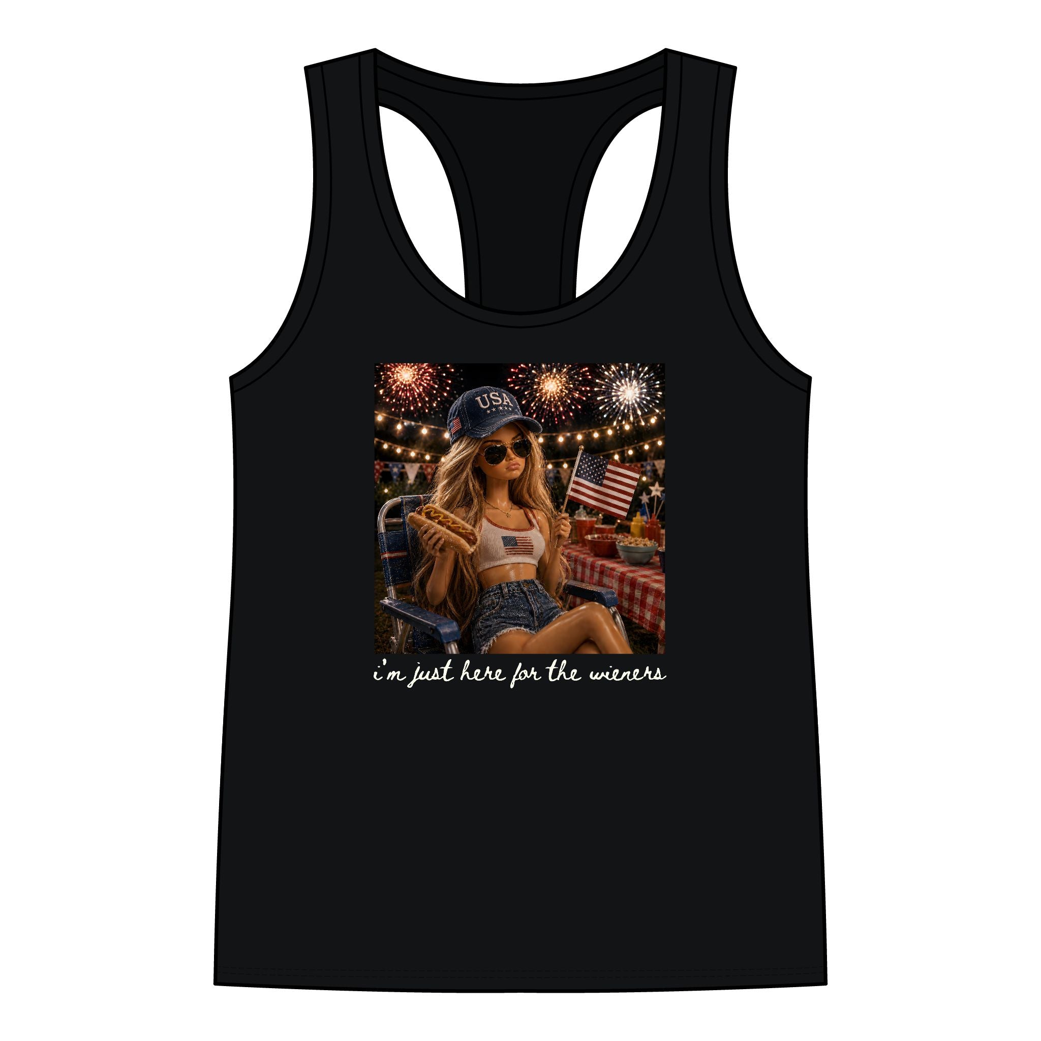 Patriotic 'I'm Just Here for the weiners' Women's Tank