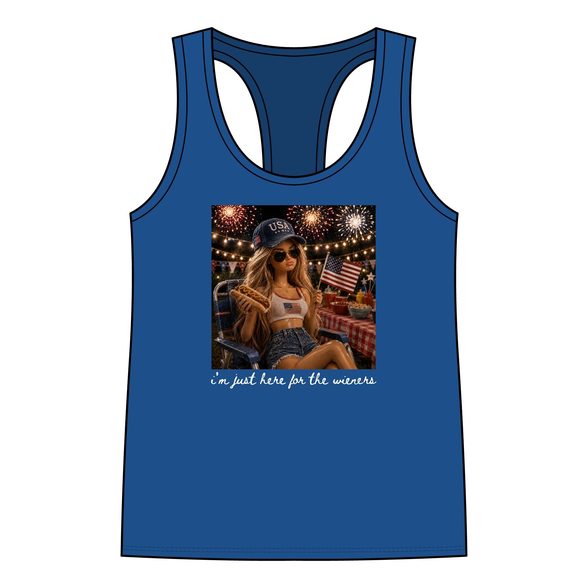 Patriotic 'I'm Just Here for the weiners' Women's Tank