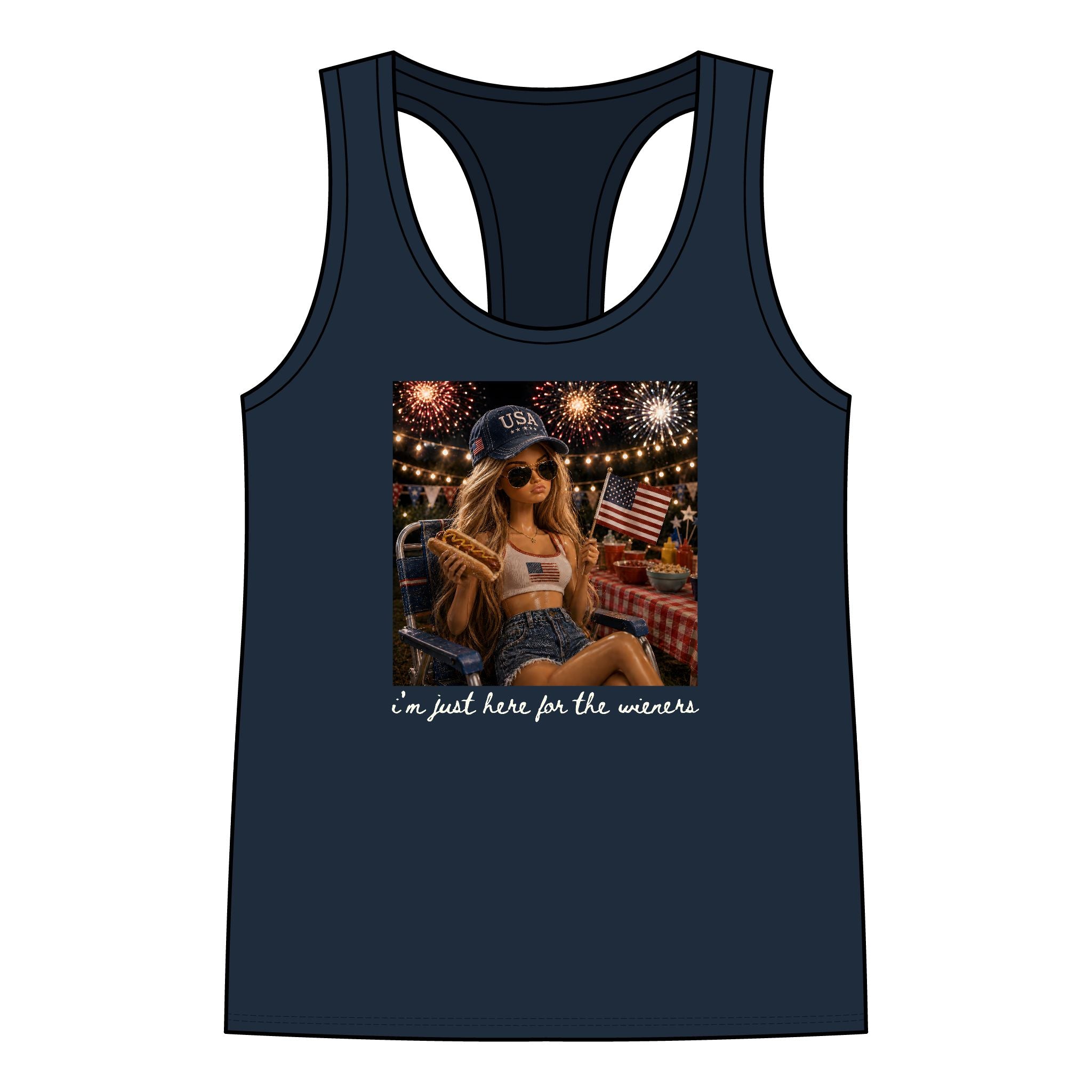 Patriotic 'I'm Just Here for the weiners' Women's Tank