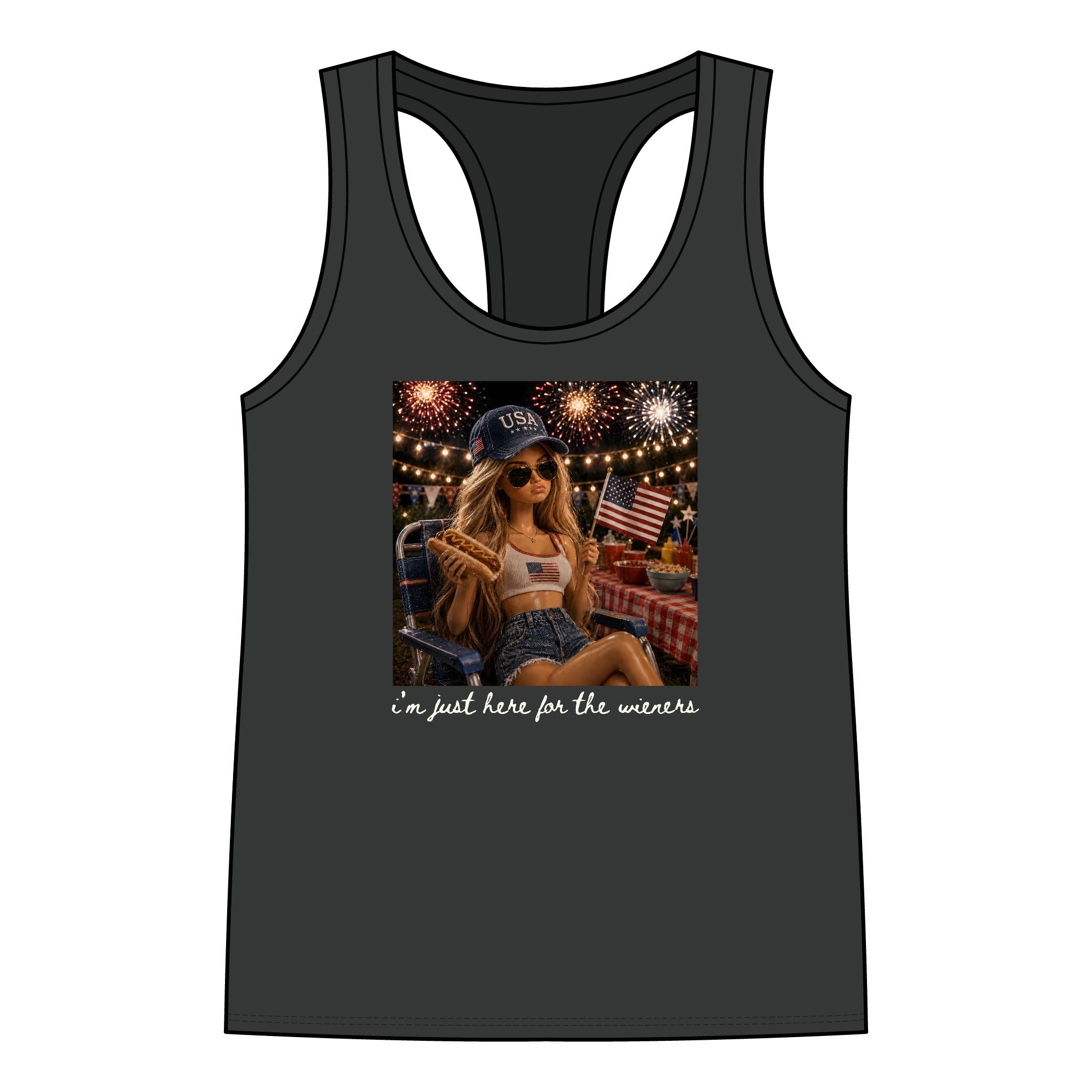 Patriotic 'I'm Just Here for the weiners' Women's Tank