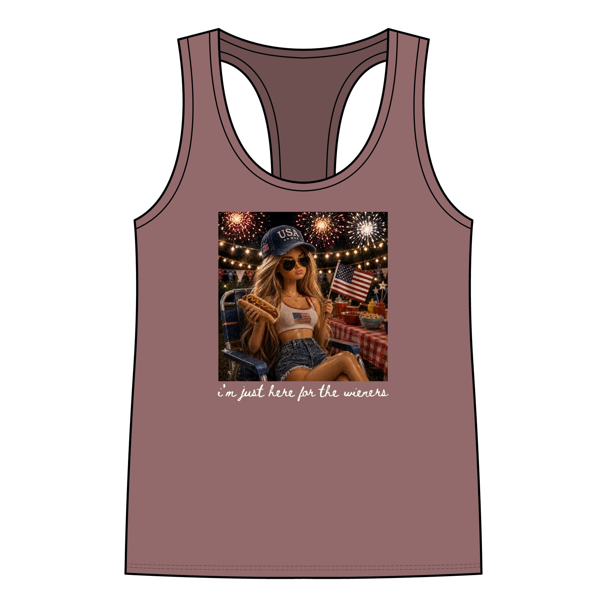Patriotic 'I'm Just Here for the weiners' Women's Tank
