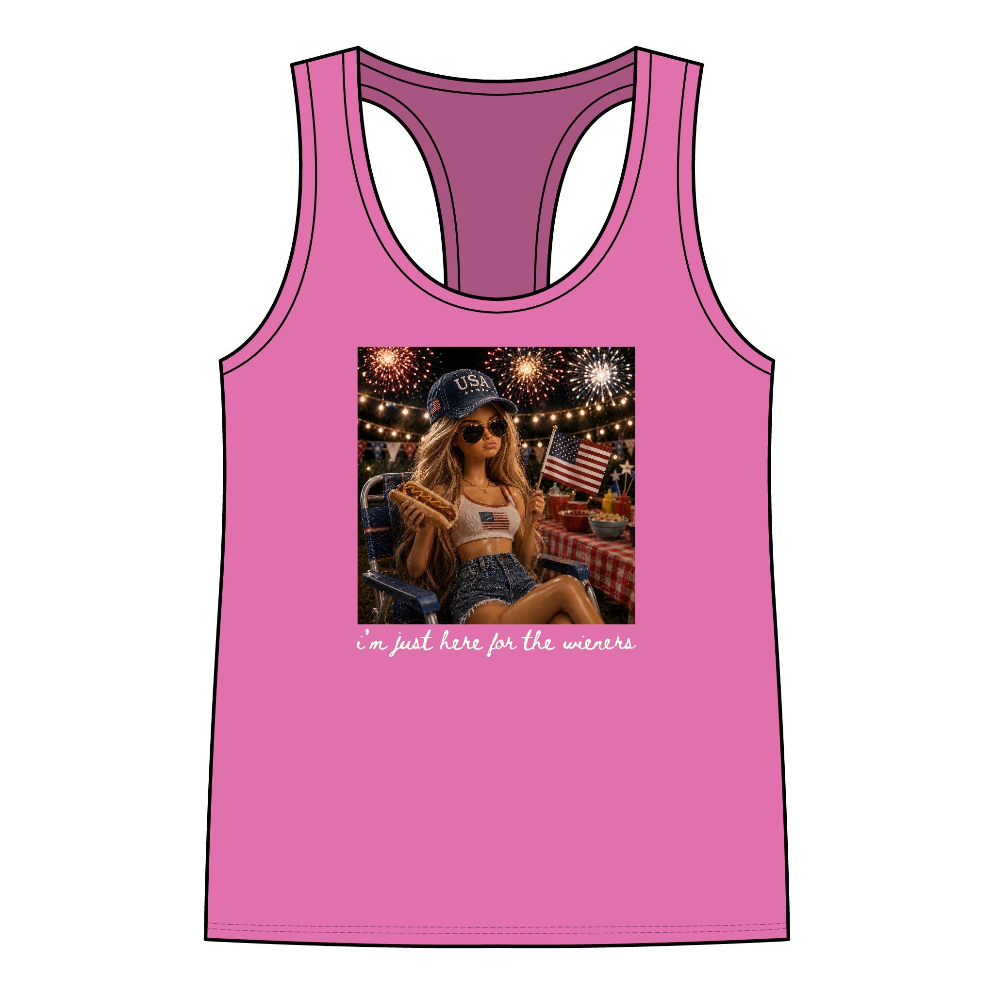 Patriotic 'I'm Just Here for the weiners' Women's Tank